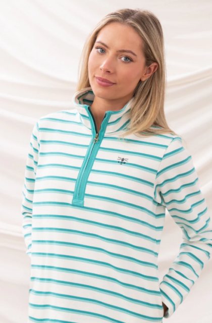 Lighthouse   Lighthouse Shore Sweatshirt Soft Teal Stripe