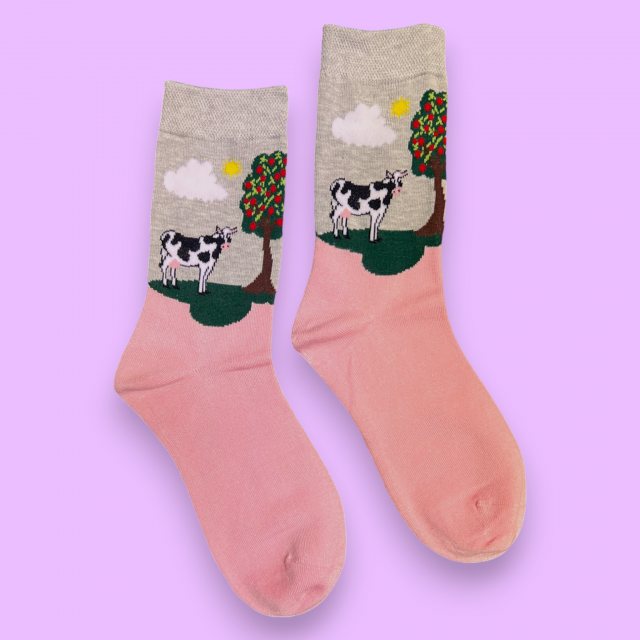 Jess & Lou Bamboo Hooves Sock Pink