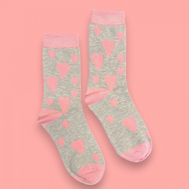Jess & Lou Bamboo Heart Sock Grey