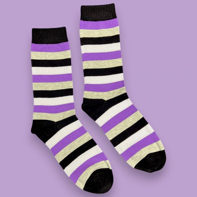 Jess & Lou Bamboo Contrast Sock Purple/Grey/Black