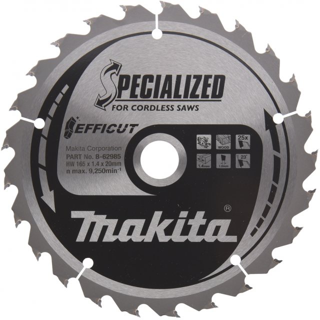 Makita Makita Efficut TCT Circular Saw Blade 165mm x 20mm 25T