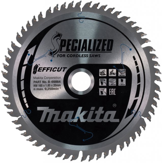 Makita Makita Efficut TCT Circular Saw Blade 165mm x 20mm 60T
