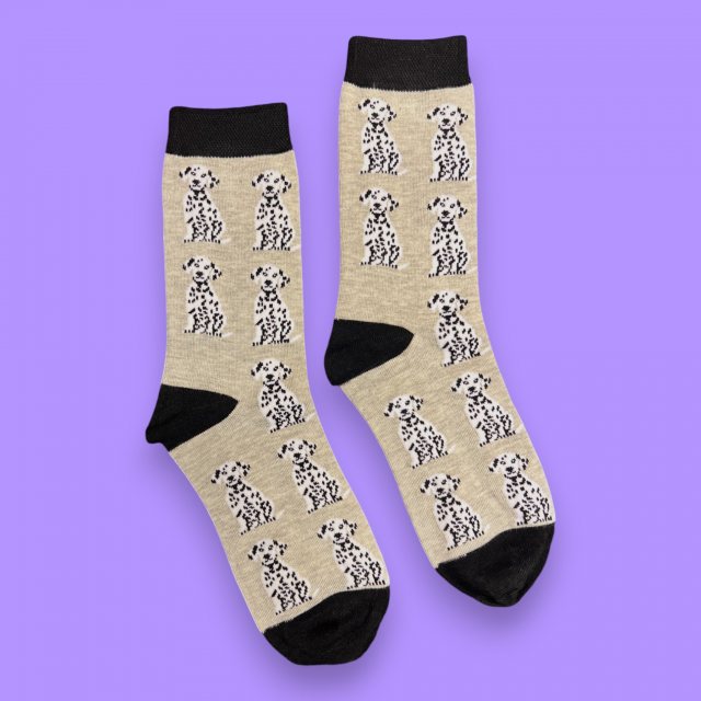 Jess & Lou Bamboo Dalmations Sock Grey