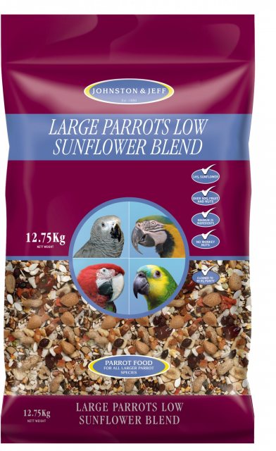 J&J Johnston & Jeff Large Parrot Low Sunflower Seed 12.75kg