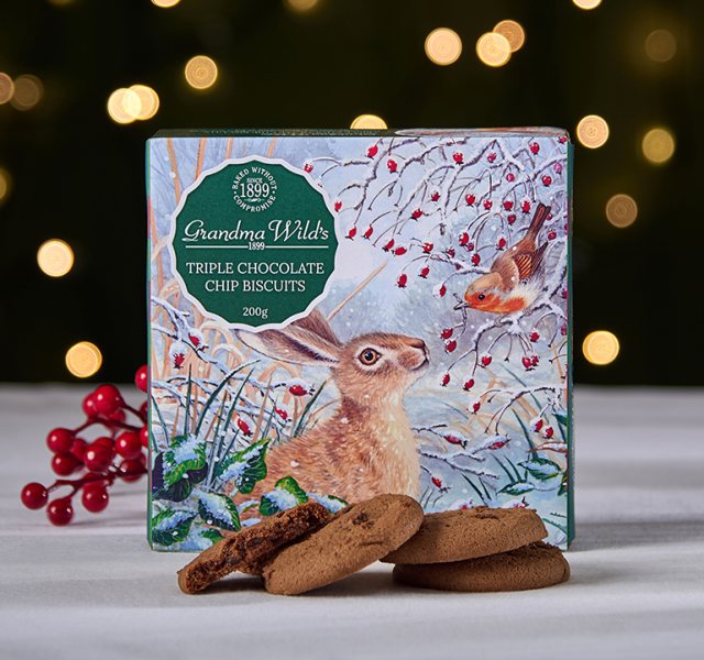 Grandma Wild's Hare & Robin Triple Chocolate Chip Biscuits 200g