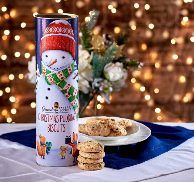 Grandma Wild's Snowman Christmas Pudding Biscuits 200g