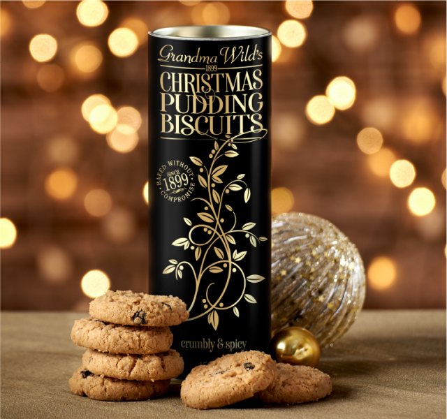 Grandma Wild's Ornate Christmas Pudding Biscuits 150g