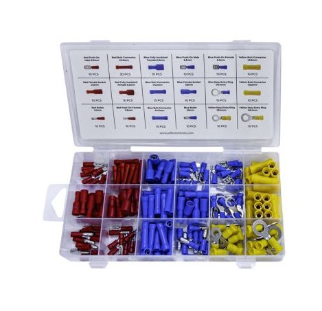 Jefferson Tools Jefferson Blue, Red & Yellow Crimp Terminal Set 200 Piece