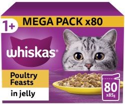 Whiskas Whiskas 1+ Poultry Feasts In Jelly 85g 80 Pack