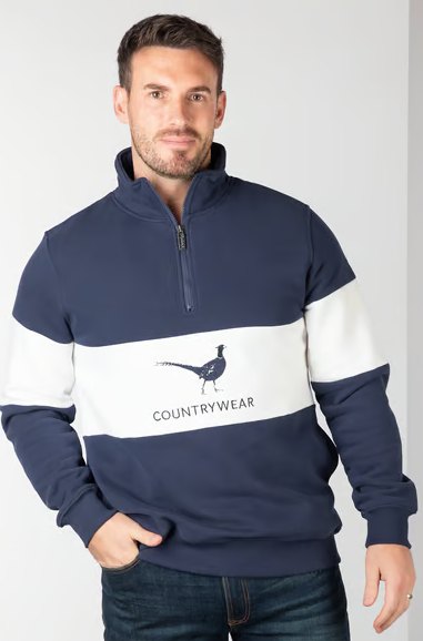 Rydale Rydale Byland Pheasant Sweatshirt Navy/White/Navy