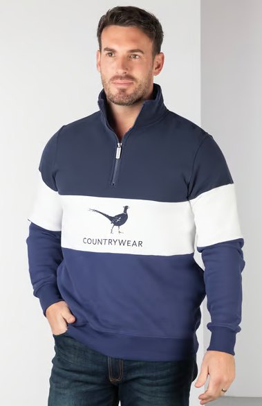 Rydale Rydale Byland Pheasant Sweatshirt Navy/White/Denim