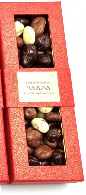 Walnut Tree White, Milk & Dark Chocolate Raisins