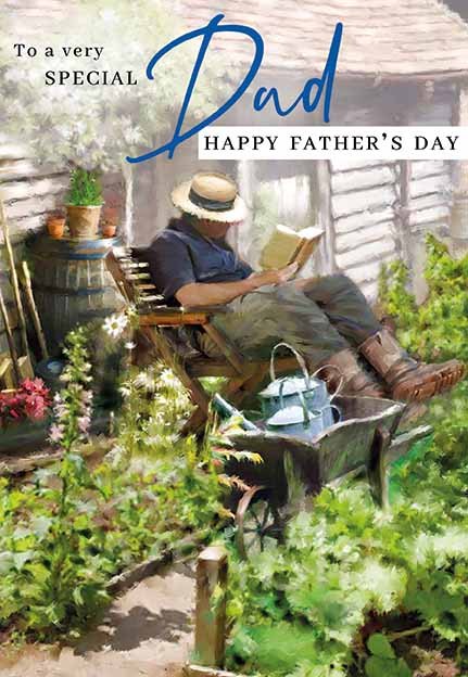 Father's Day Reading In The Garden Card
