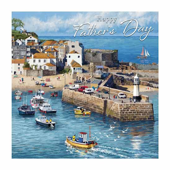 Father's Day Boats In Harbour Card