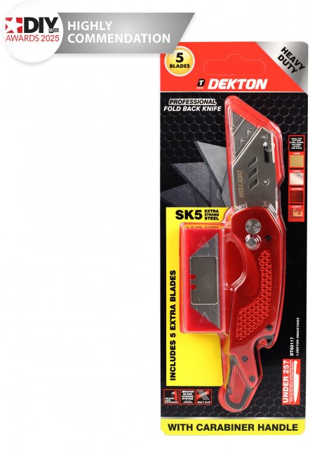 Dekton Pro Foldback Knife With Carabiner