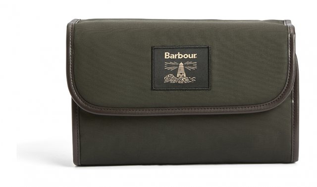 Barbour Barbour Hanging Wax Washbag Olive/Beacon