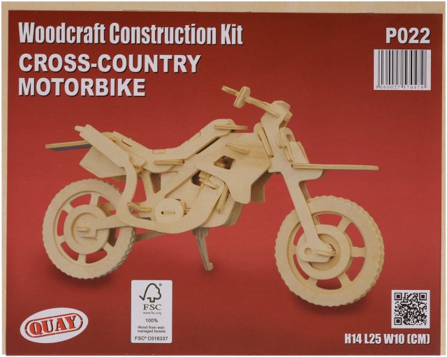 Quay Cross Country Motorbike Wooden Craft Kit