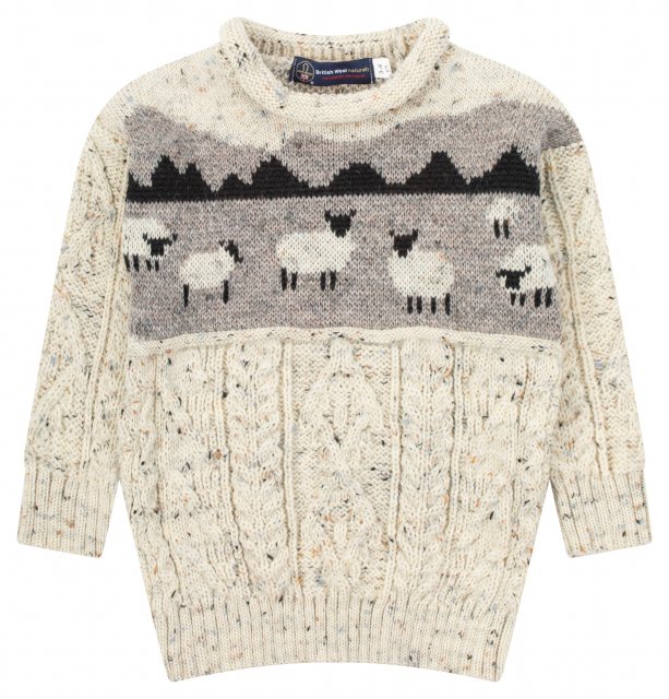 J M Cooper J M Cooper Kid's Sheep Scene Jumper Aran Nepp