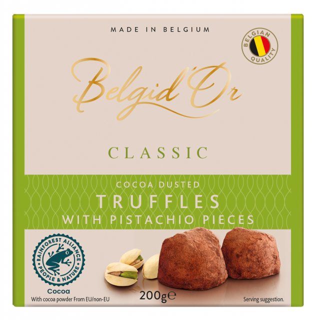 Belgi D'Or Cocoa Dusted Pistachio Truffles 200g