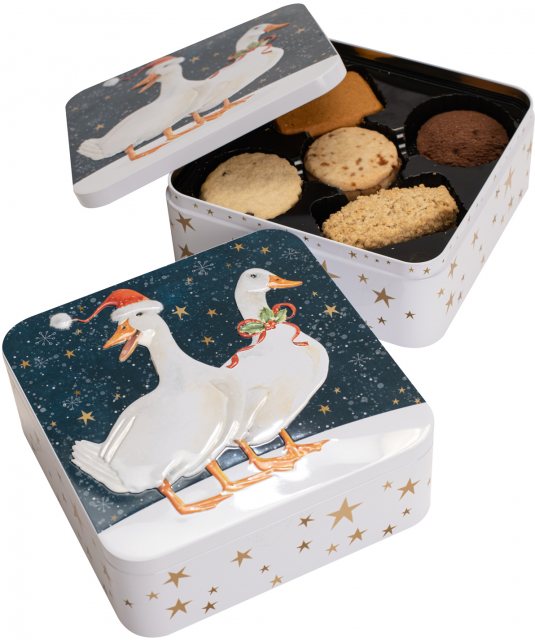 Farmhouse Assorted Biscuits Christmas Geese Tin 400g