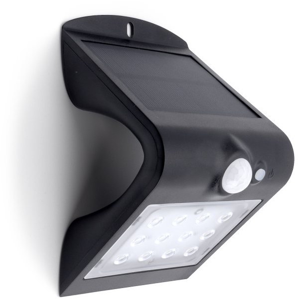 Solar Wall Light Black 220 Lumens