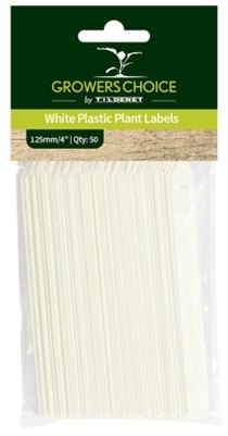 Plastic Plant Labels White 5" 50 Pack