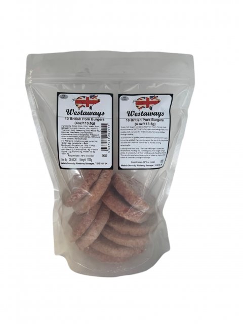 Westaways British Pork Burgers 10 Pack