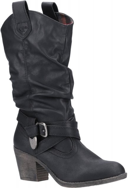 Rocket Dog Sidestep Mid-Calf Western Boot Black