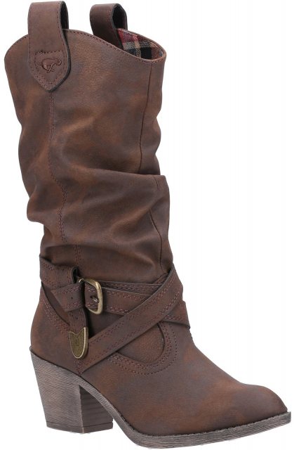 Rocket Dog Sidestep Mid-Calf Western Boot Brown
