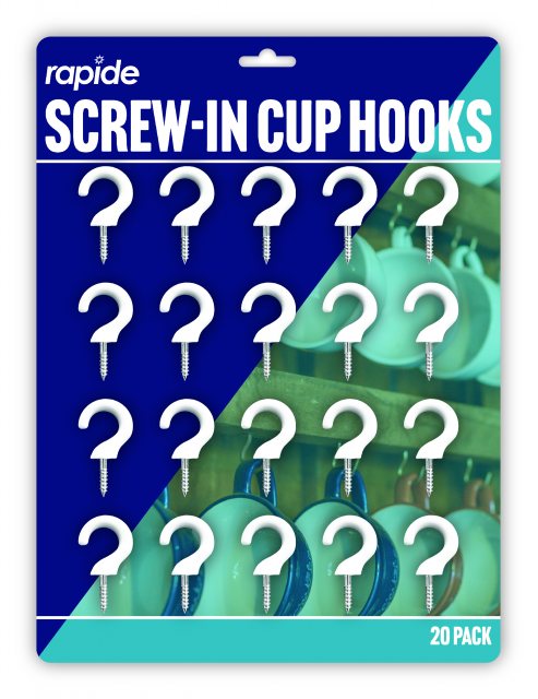 Rapide Screw In Cup Hooks 20 Pack