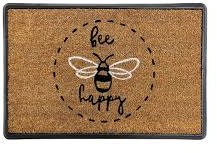 Rubber & Coir Bee Happy Doormat 40cm x 60cm