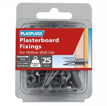 Plasplugs General Purpose Plasterboard Plug 25 Pack