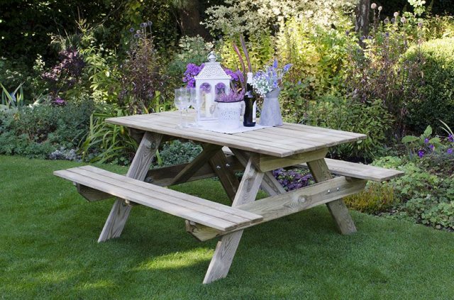 Forest Garden Forest Garden Small Rectangular Picnic Table