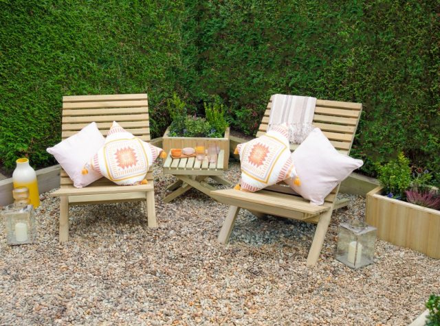 Forest Garden Forest Garden Slatted Chairs & Table Set
