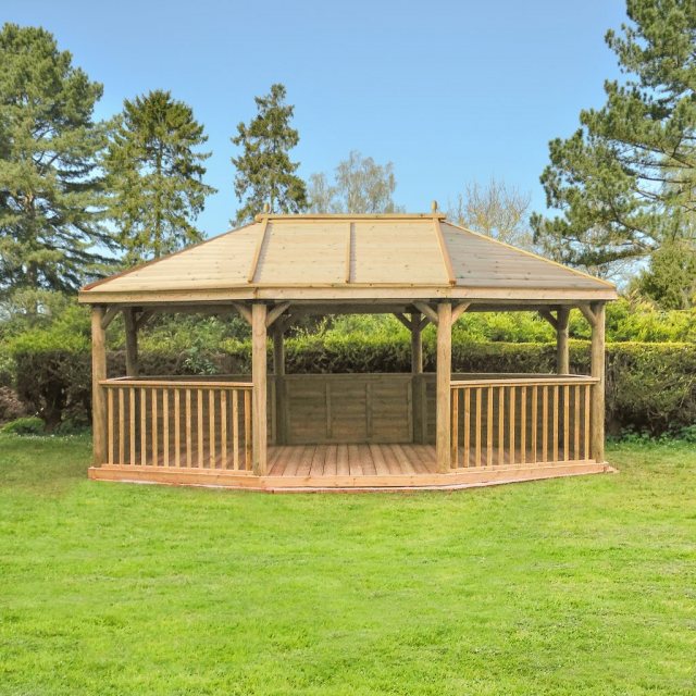 Forest Garden Forest Garden Premium Oval Garden Gazebo With Timber Roof