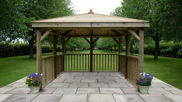 Forest Garden Forest Garden Premium Square Garden Gazebo With Timber Roof