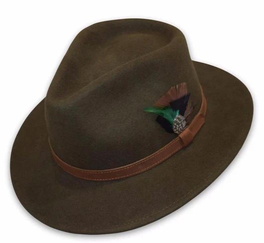 P J Powell Indiana Felt Hat Olive