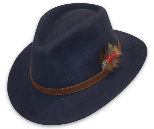 P J Powell Indiana Felt Hat Navy