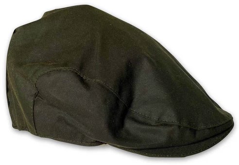 P J Powell Wax Flatcap Olive