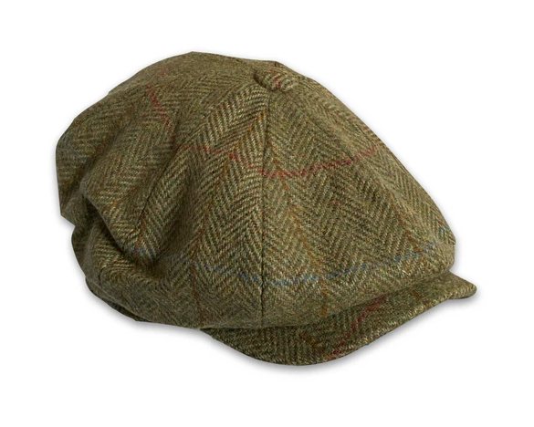 P J Powell J8 8 Piece Flatcap Olive