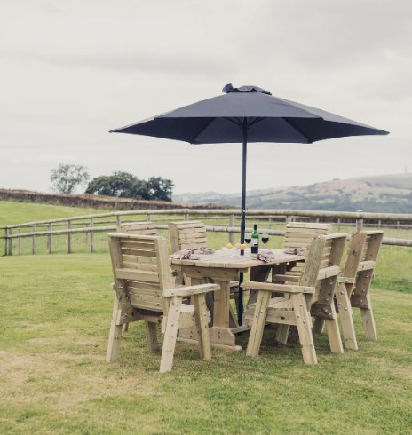 Churnet Valley Ergonomic 6 Seater Round Dining Set