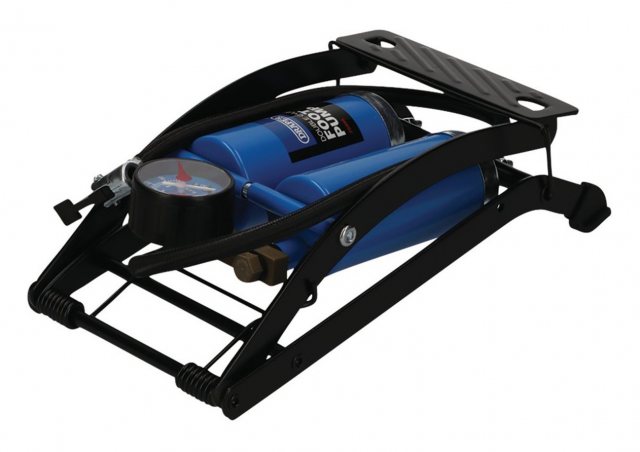 Draper Draper Double Cylinder Foot Pump With Pressure Gauge