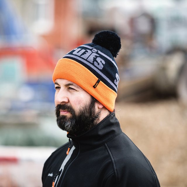 Scruffs Workwear Scruffs Trade Bobble Hat Black/Orange
