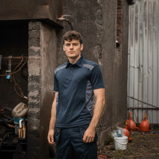 Xpert Workwear Xpert Pro Stretch Polo Shirt Navy/Grey
