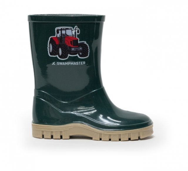 Xpert Workwear Xpert Swampmaster Junior Tractor Wellington Green/Beige