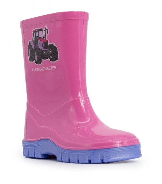 Xpert Workwear Xpert Swampmaster Junior Tractor Wellington Pink/Lilac