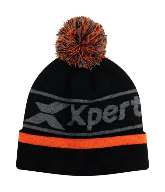 Xpert Workwear Xpert Junior Core Pom Pom Beanie Black/Orange