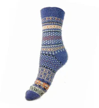 GEMJAR Gemjar Wool Patterned Sock Blue Size 4-7