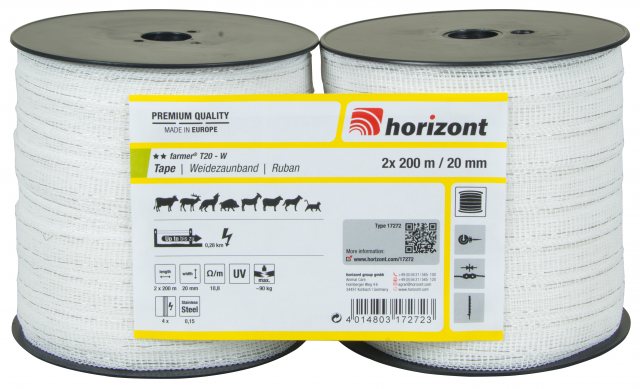 Hotline HorizonT Electric Fencing Tape 20mm 200m 2 Pack