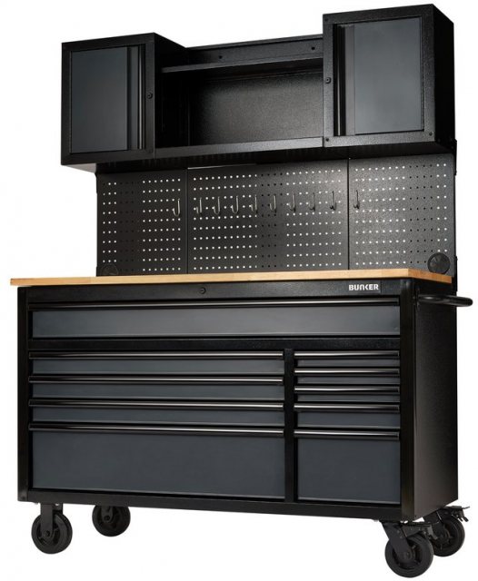Draper Draper Bunker 10 Drawer Roller Workstation With Workbench 56"